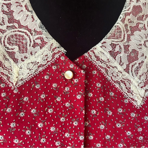Vintage 70s Red Boho Peplum Blouse - Picture 8 of 14